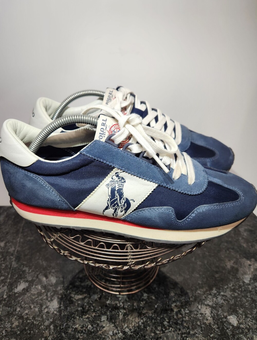 Polo by Ralph Lauren Train 90 Navy Suede & Mesh Runner